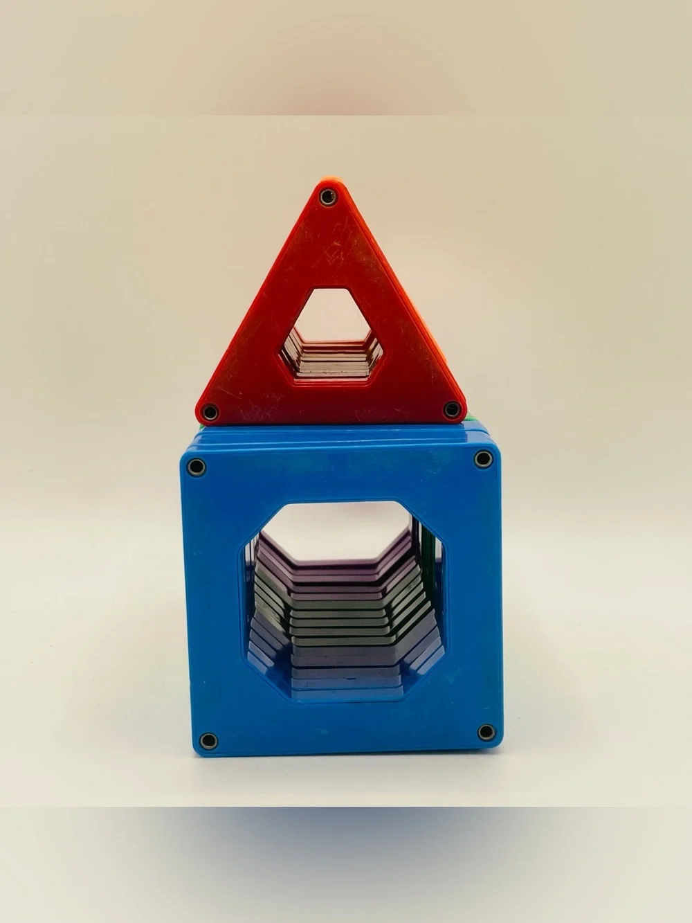Magnetic Tiles Building 25 Lot Kids Toys 15 Squares 10 Triangles STEM Education
